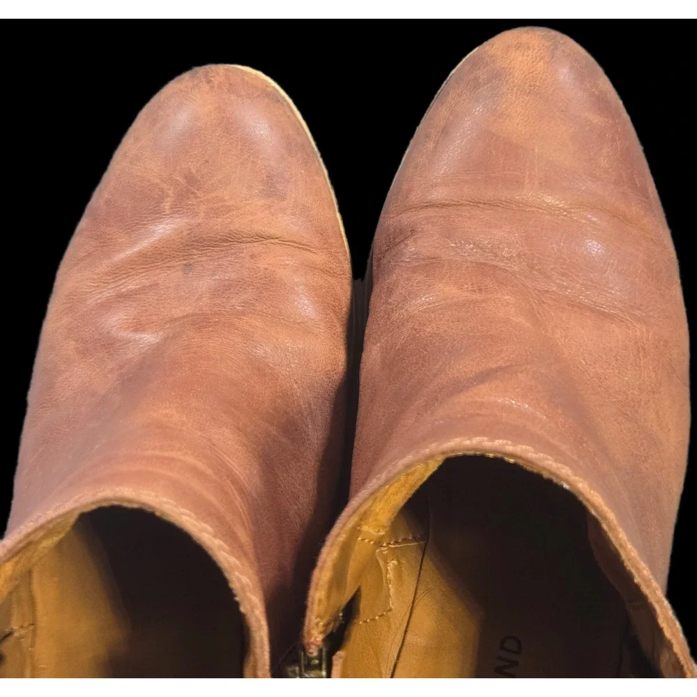 Lucky brand leather Ankle Booties‎ brown Sz 8.5 Basel boho chic western everyday